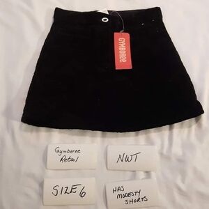 Gymboree black velvety skirt size 6